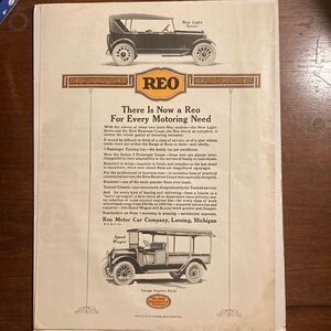 1922 REO Motor Car Advertisement